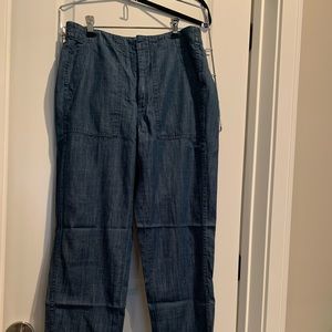 j.crew indigo seaside zip-up pants